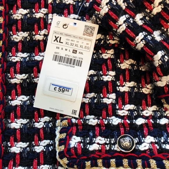 NWT Zara Tweed Crop Jacket - Picture 9 of 12